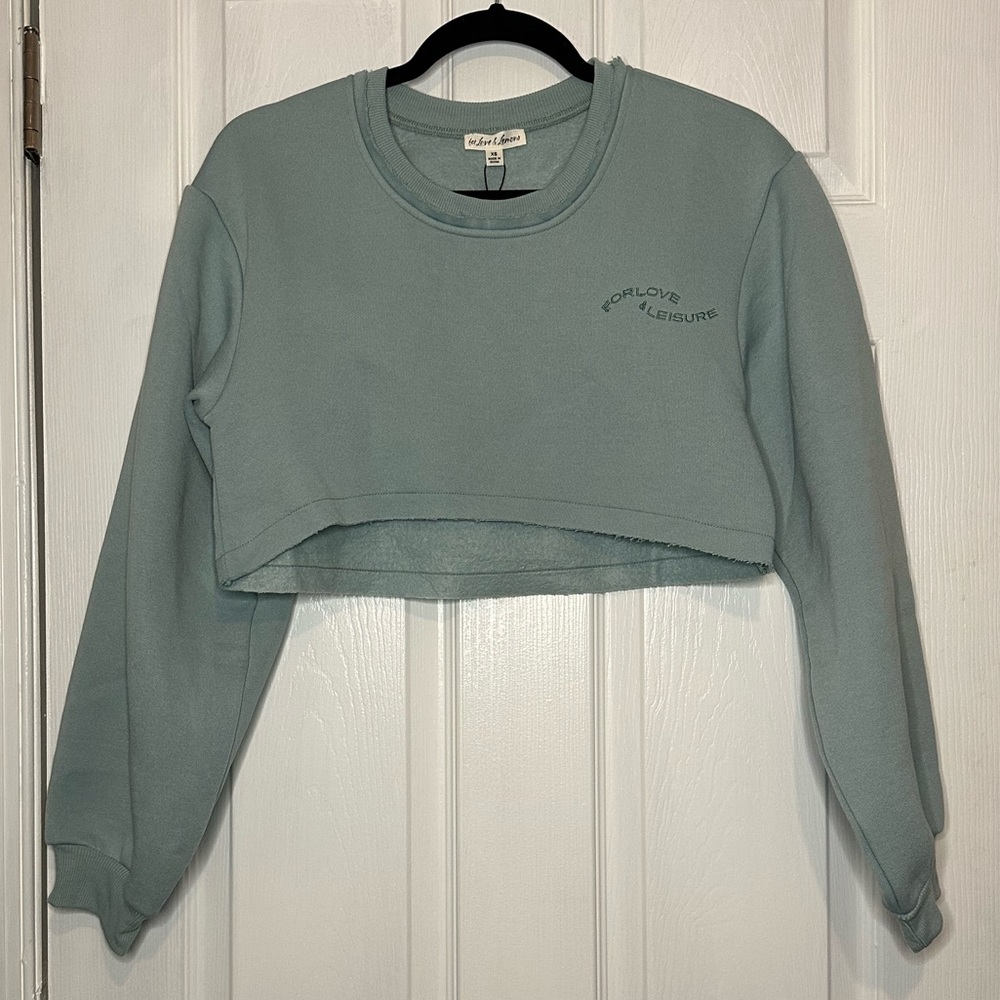 For Love and Lemons Cropped Crewneck Sweatshirt XS NWT